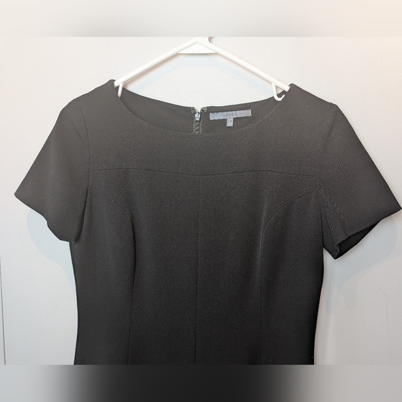 CASSIS Classic Women Black Dress Back Zipper Closure Size 2 Short Sleeve - Picture 2 of 12